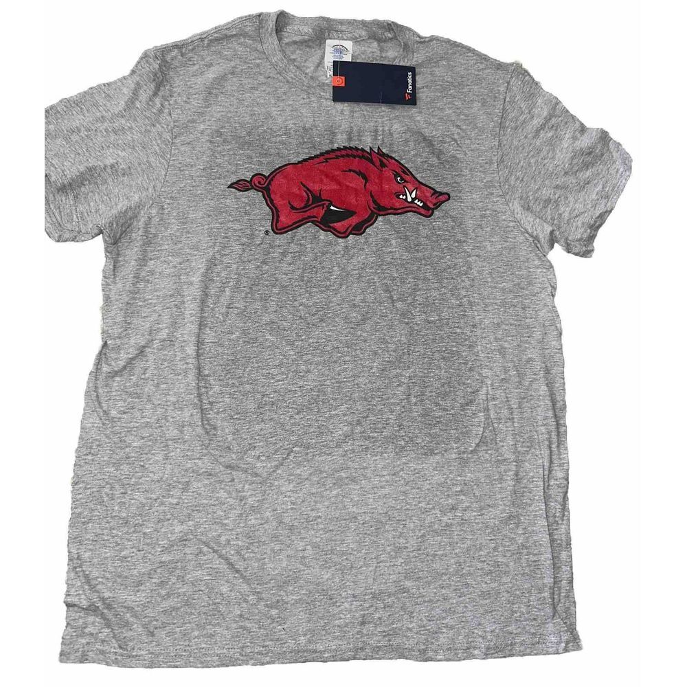 Arkansas Razorbacks Shirt Sz M Gray Graphic Tee NCAA Athletic Sporty